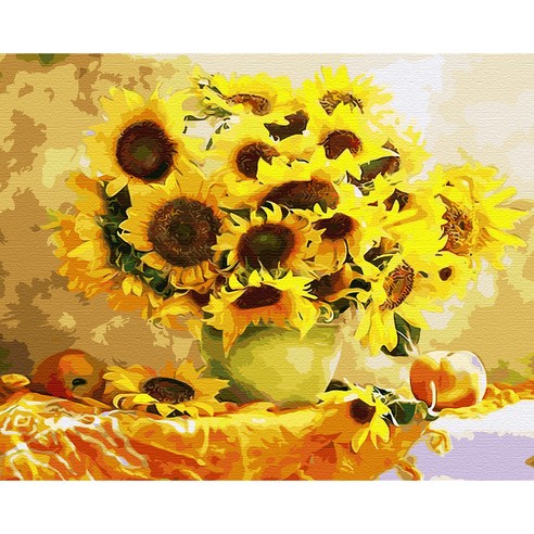 플레이어바웃 유화 피포페인팅 DIY 명화 그리기 40 x 50 cm 따사로운 해바라기, 혼합색상, 1개