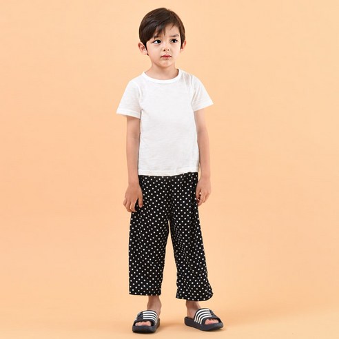 키즈레시피 아동용 작은 땡땡이 아이스 팬츠 상하 세트