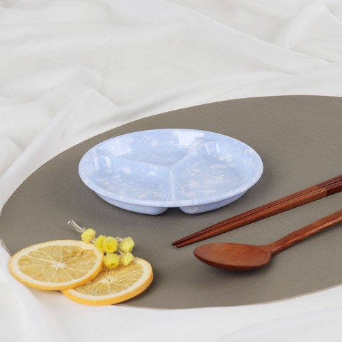 레트로 분식 떡볶이 팝 나눔접시 1호, BLUE, 10개