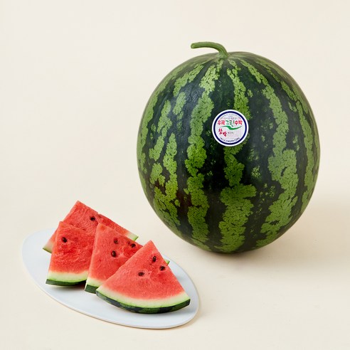 프리미엄 우곡 그린 수박, 9kg 미만, 1개