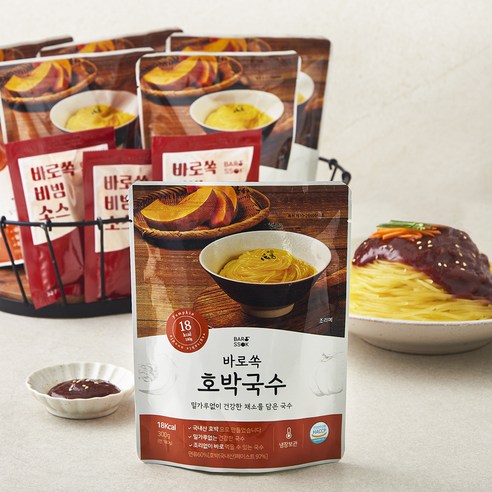 바로쏙 호박국수 300g x 6개 + 바로쏙 비빔소스 50g x 6개 세트, 2.1kg, 1세트