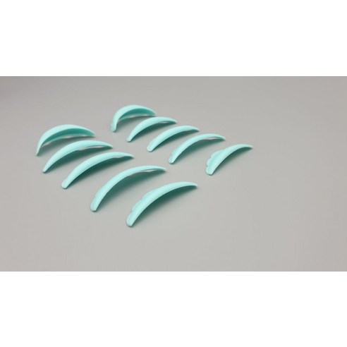 왕관 속눈썹 펌 실리콘 수비르 롯드 5종 x 2p + 케이스 세트, 그린, 1세트