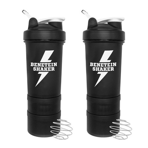 베네틴 쉐이커 2p, 블랙, 600ml, 2개