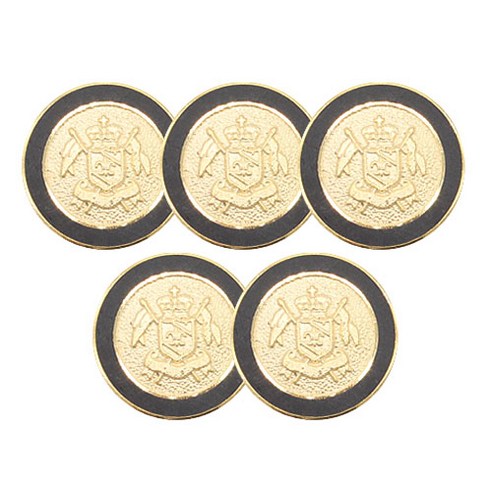 금속 고급 포인트 정장 단추 깃발 15mm, 골드블랙, 5개