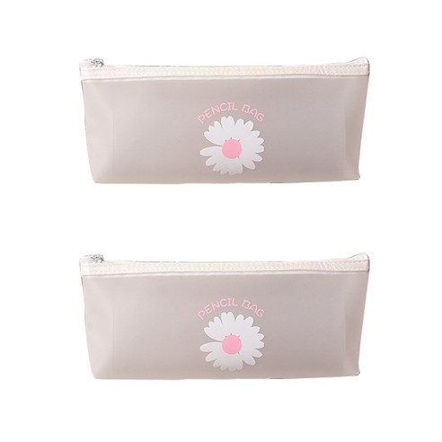 한수오 투명 데이지 파우치형 필통, C타입, 2개