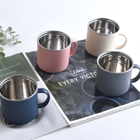 세련된 디자인과 다양한 색상으로 즐거운 커피 타임을 만들어줄 디유 스텐 머그컵 세트