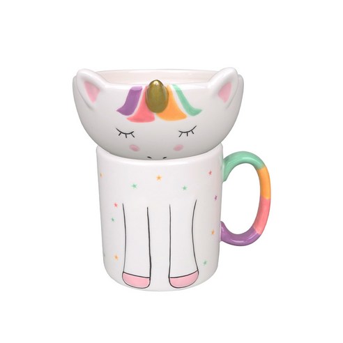 까사지오 동물캐릭터 머그컵 436ml, 유니콘, 2개