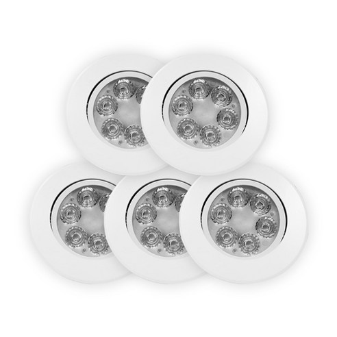 LED 일체형 MR 3인치 다운라이트 매입등 5W, 화이트 + 주광색, 5개