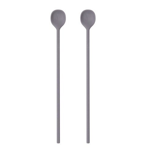 키친팩토리 파스텔 프리미엄 실리콘 머들러 롱티스푼, 2개, 허쉬코코아