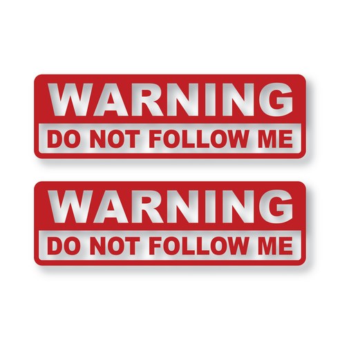 WARNING DO NOT SUV 데칼 스티커 중, 레드, 2개