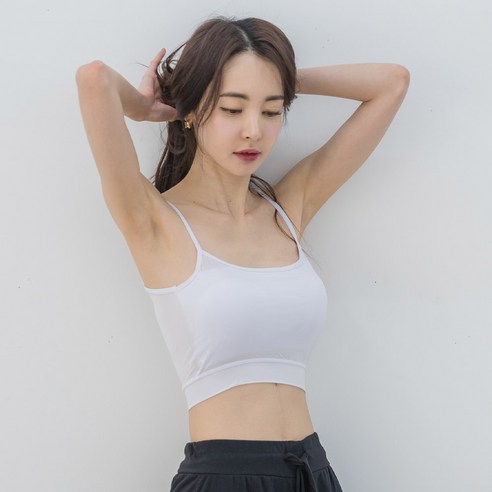 에이원 여성용 캡내장 인견 끈 요가 스포츠브라 11151