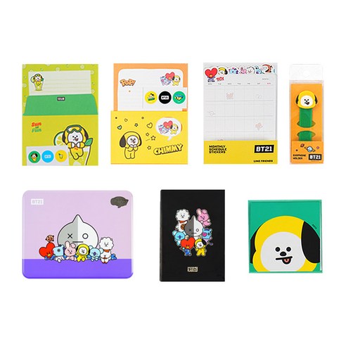 BT21 치미 문구 선물 세트, 혼합색상, 1세트