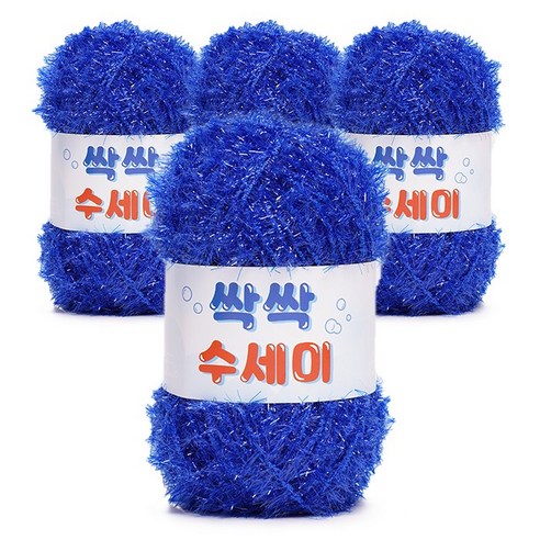 쎄비 싹싹수세미 뜨개실 80g 4p, 309 파랑