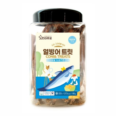 주오 강아지 간식 열빙어 트릿 80g, 1개