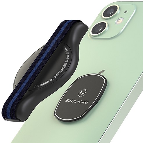 신지모루 신지마운트 미니 탈부착형 휴대폰 핑거 그립 – 네이비 블루, 1개 신지모루그립톡