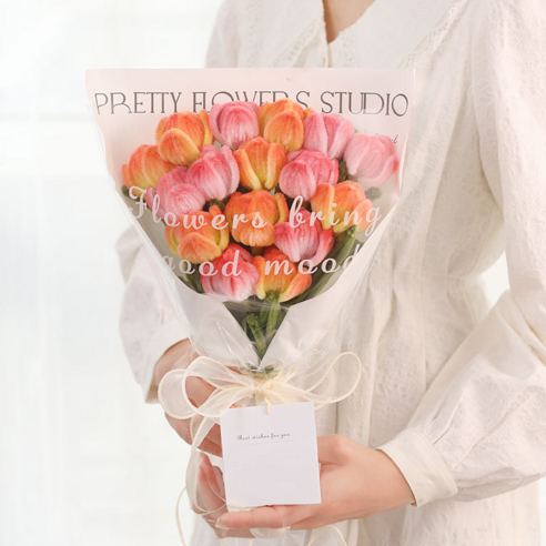 에버리즈 DIY 모루 꽃다발 만들기 세트, 1세트, 03. 피치 튤립