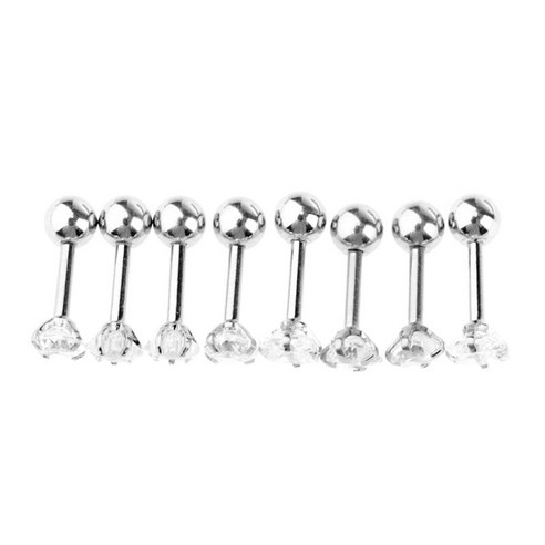 8pcs 16G 크리스탈 모듬 지르콘 바벨 귀걸이 세트 헬릭스 Tragus 피어싱