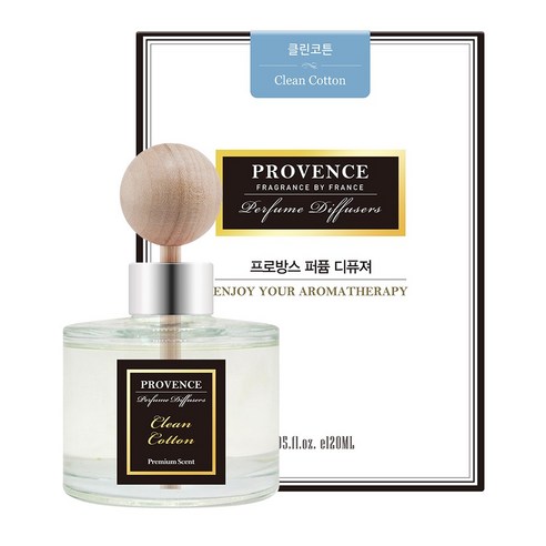 더허브샵 프로방스 퍼퓸 차량용 디퓨저 120ml, 클린코튼향, 1개