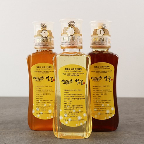 지리산 반달가슴곰꿀 (선물형튜브)1.5kg (아카시아 500g 야생화500g 밤꿀500g) _지리산 산청 시골농장, 1개