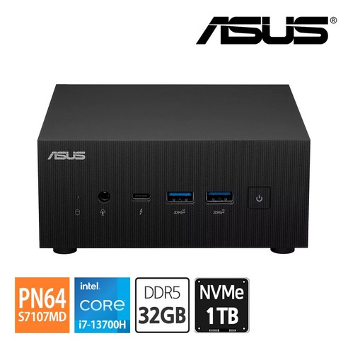 가성비 강추~~!! 에이수스 ASUS 미니PC PN64 인텔 13세대 i7-13700H [ DDR5 RAM32GB NVMe1TB ] 저전력 초소형 컴퓨터 구매하길 잘한거 같아요