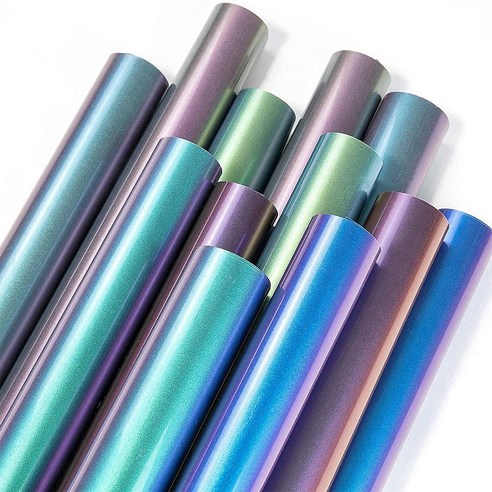 Retemporel 열 전달 비닐 비닐 시트에 12팩 철 6가지 그라데이션 변경 색상 디자인용 PU HTV, 사진 색상