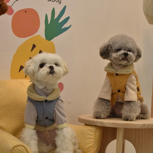 cheepet 강아지 옷 곰돌이 퀄팅 누빔 조끼 행사, 핑크