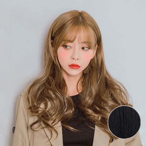 가발매니아 리치펌 글램루즈 5헤어피스 49cm 똑딱이 붙임머리 (제디원사), 다크블랙, 1개