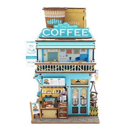 도시 미니어처 DIY 3D 조립 인형의 집 직소 퍼즐 빌딩 키트 나무 게임 장난감 생일 선물, 07 TQ651