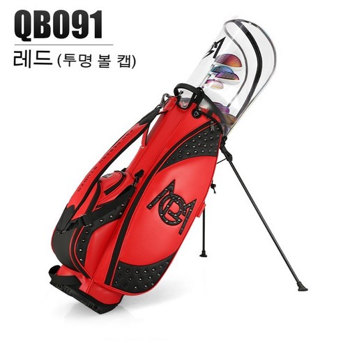 PGM 골프 여성용 골프백 휴대용 스탠드백 방수 골프캐디백 QB091, QB091-red 볼 백 [투명 볼 백 캡 포함]