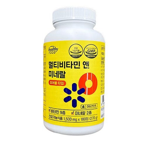 에스케이내추럴팜 (GB)멀티비타민앤미네랄 1500mg x 180정 x 1개, 단품, 1.5g