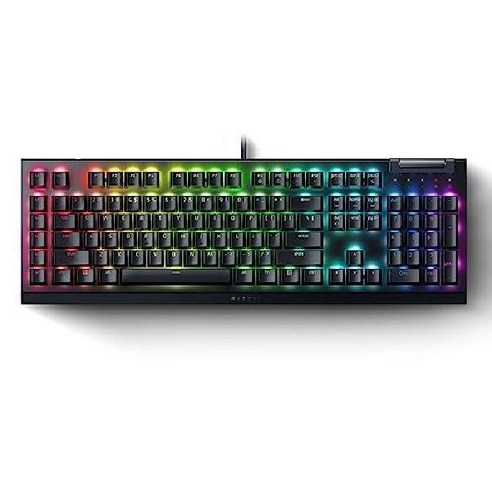 Razer BlackWidow V4 X - 기계식 게이밍 키보드, 녹색 스위치 - 촉각 및 클릭감, 블랙위도우 V4 X