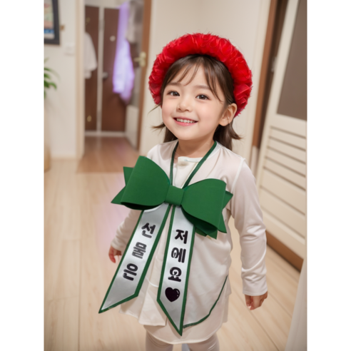 달콩마켓 인간카네이션 머리띠 인간화환 카네이션머리띠 스승의날 어버이날 생일축하이벤트, 1개, 01.빨강카네이션+리본SET