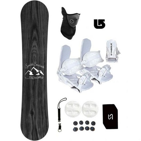   140-167cm Symbolic Knotty 스노우보드 화이트 바인딩 패키지 스노우보드데크, 150cm Hybrid Rocker, Bindings White L/XL Men(fit 9-