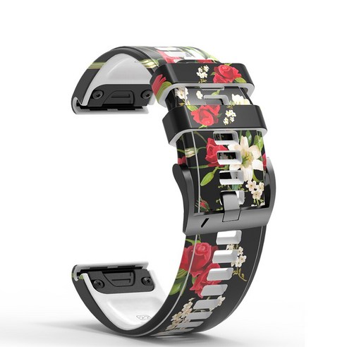 Garmin Forerunner 935 945 MARQ Athlete 스트랩 가민 QUICKFIT 22mm 고무 프린트 위장 퀵 릴리스 손목 스트랩, #3, Quick Fit 22mm