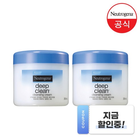 뉴트로지나 딥 클린 클렌징 크림, 285ml, 2개