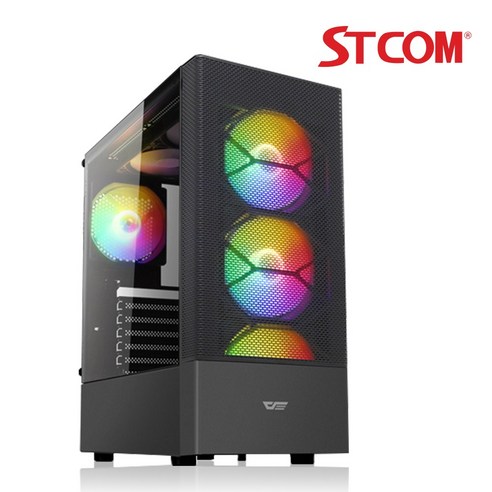 STCOM 조립피씨 윈도우정품 게이밍 컴퓨터 게임용PC 사무용PC 오버워치 피파 배그 배틀그라운드 롤 데스크탑 PC 조립PC, STAI-V6, 512GB, 16GB, 블랙, WIN11 Home