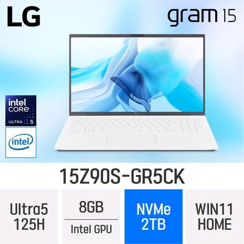 LG전자 2024 그램15 15Z90S-GR5CK, WIN11 Home, 8GB, 2TB, 화이트