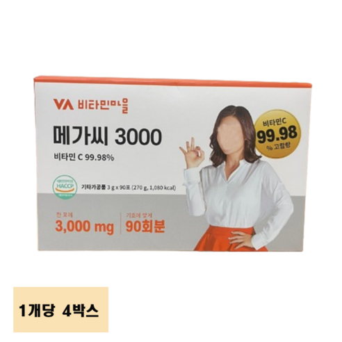 비타민마을 메가씨 3000 비타민C 분말 스틱, 4개