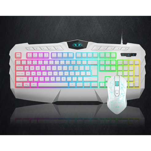Literally sell 게이밍키보드 무접점 키보드 멋진 조명 인체 공학 게임 엔진 6단 DPI 속도 무소음키보드 레트로키보드 무소음마우스 노이즈캔슬링헤드폰 유선이어폰, 흰색 키보드+마우스