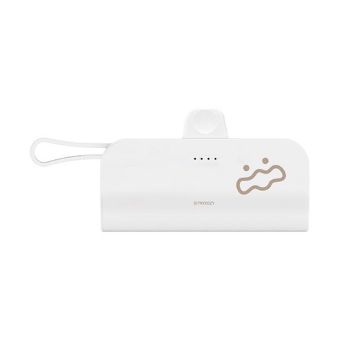 트라이코지 말랑말랑 베이직 도킹형 미니 거치가능 보조배터리 5000mAh, 말랑말랑 베이직_겁쟁이, 8핀
