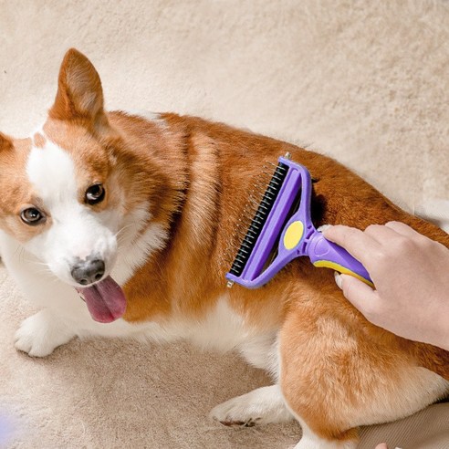 forkom 강아지 고양이 엉킨털 죽은털 정리 펫 브러시, L
