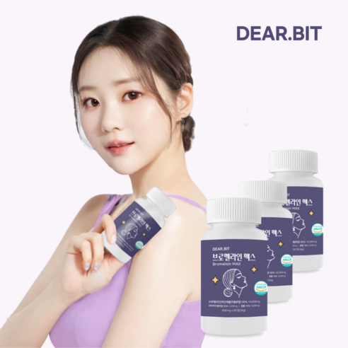 디어빗 초고함량 브로멜라인 18000mg 파인애플 효소 파파인 칼륨 HACCP 인증 1통, 1개, 60정