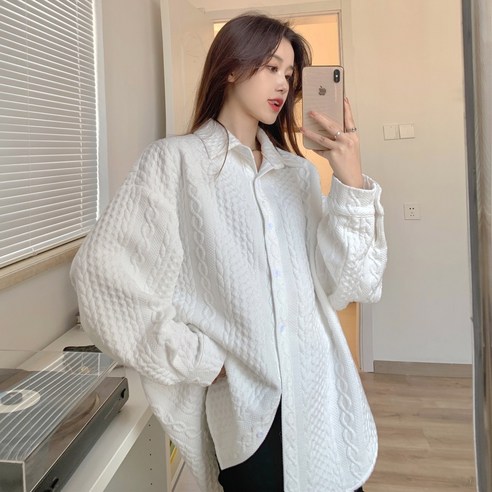 DFMEI 셔츠 아우터 여자 디자인 미니멀 화이트 긴팔셔츠 이른 봄 루즈핏 캐주얼 시크 탑입니다