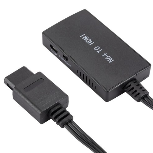 HD 링크 케이블 컨버터 N64 HDMI 변환기 어댑터 세트 플러그 플레이 1080P 720P TV 비디오 오디오 음악 영화 LCD, 검은 색, 2.75x1.57x0.43인치, 다른