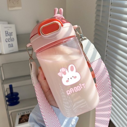 【휴대용 물병】물 컵 찾고 플라스틱 컵 대용량 물병 스타일 주전자 휴대용 드롭 방지, 색깔11