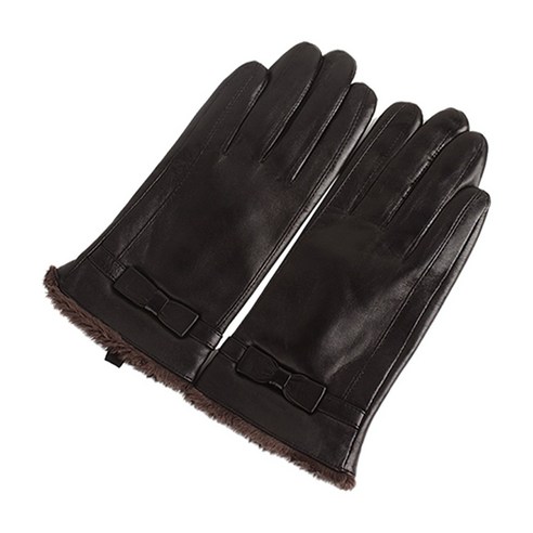 스톤콜드 가죽장갑 여성용 트리밍리본 무스탕장갑