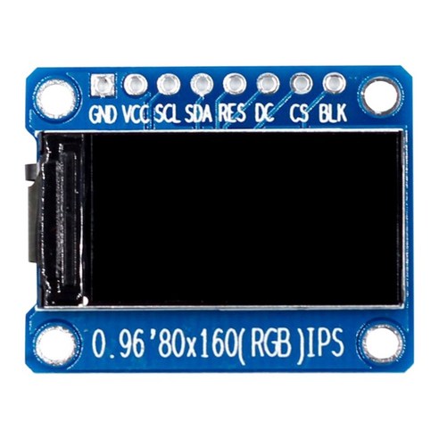 AFBEST IPS RGB 디스플레이 0.96 인치 7P SPI HD 65K 풀 컬러 LCD 모듈 ST7735 드라이브 IC 80X160(OLED 아님), 푸른