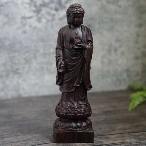 아미울 석가모니 부처 부처님 비로자나불 상 불교용품 나무 불상, 1개, 단품
