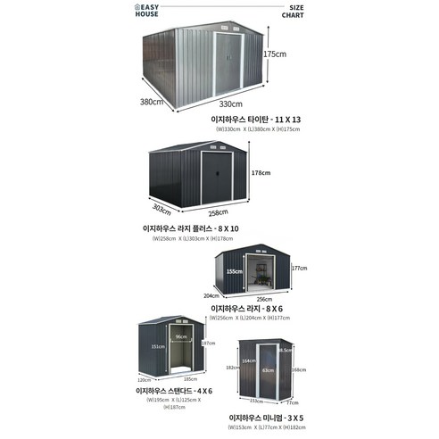 야외 작업 및 개인 정원 관리에 필수적인 이지하우스 3X5 농막 조립식 창고