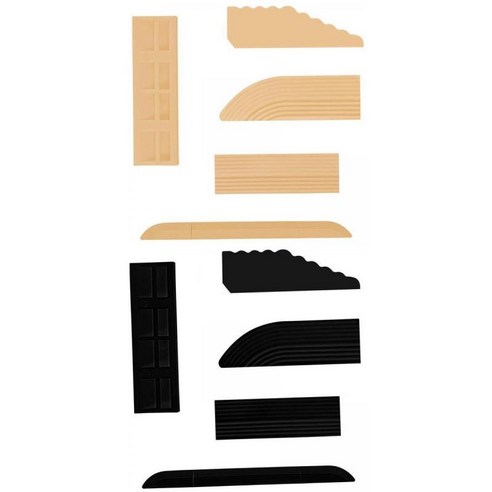 로봇 진공 청소기 베이지 옐로우 용 4x 임계 값 막대 스텝 램프+로봇 진공 청소기 블랙용 4x 임계값 막대 스텝, 블랙+베이지, TPE 플라스틱